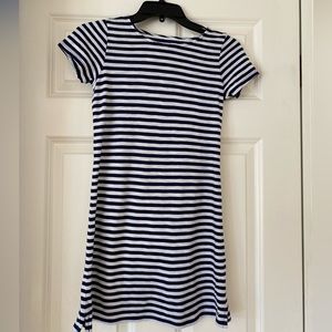 Vineyard Vines Navy Blue and White Striped Short Sleeve Dress Size 10-12